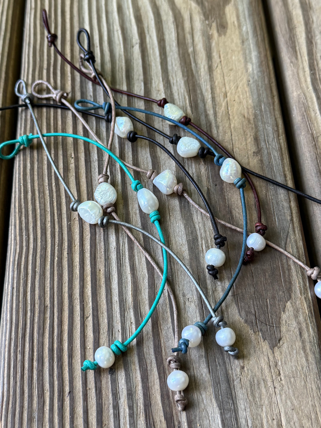 Single Pearl Leather Bracelet