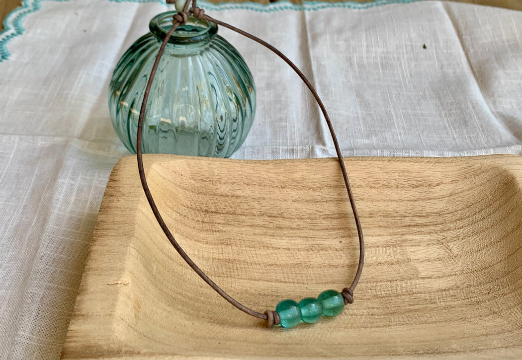 Indonesian Glass Beach Necklace | Coastal Vibe Necklace