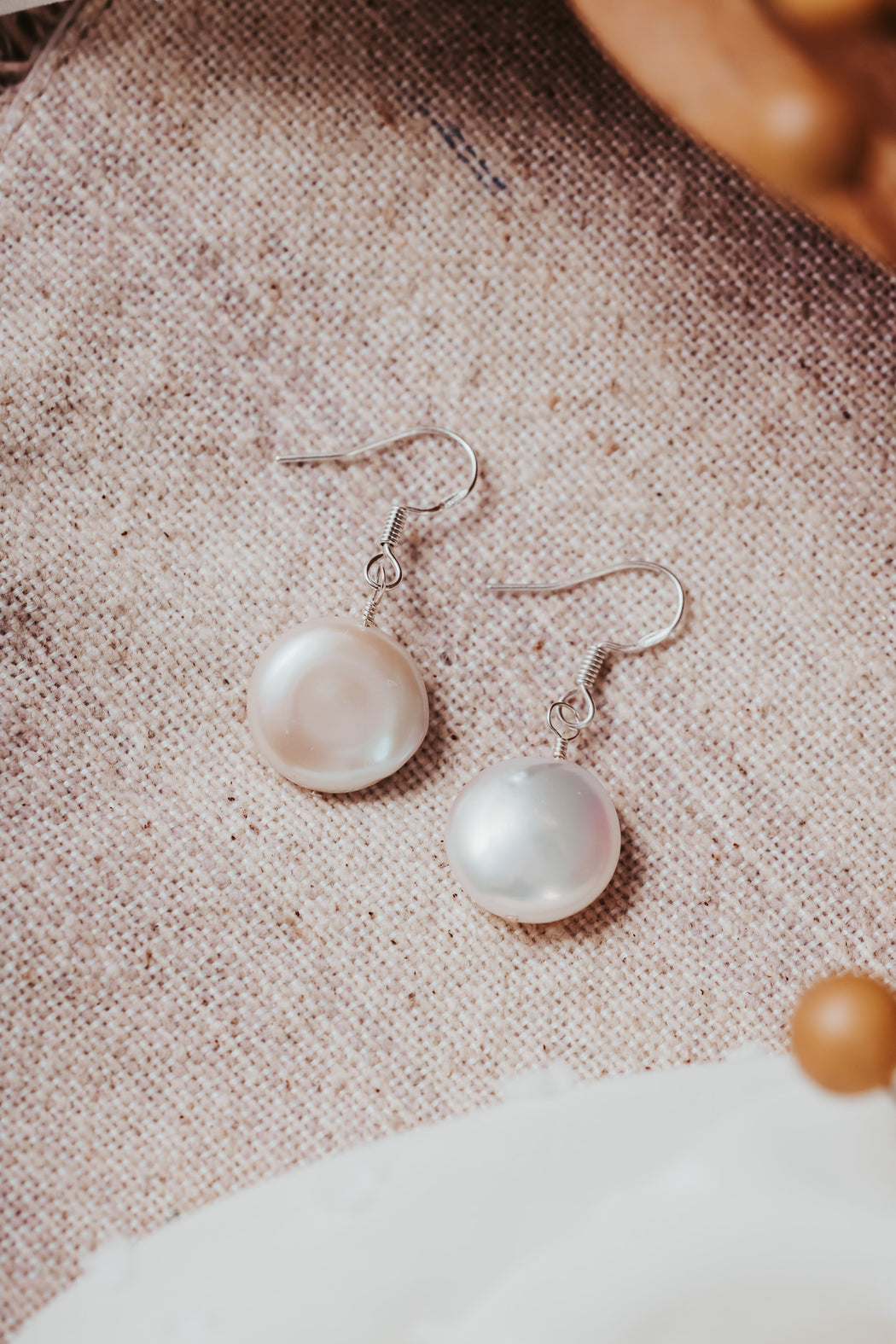 Freshwater Coin Pearl Earrings