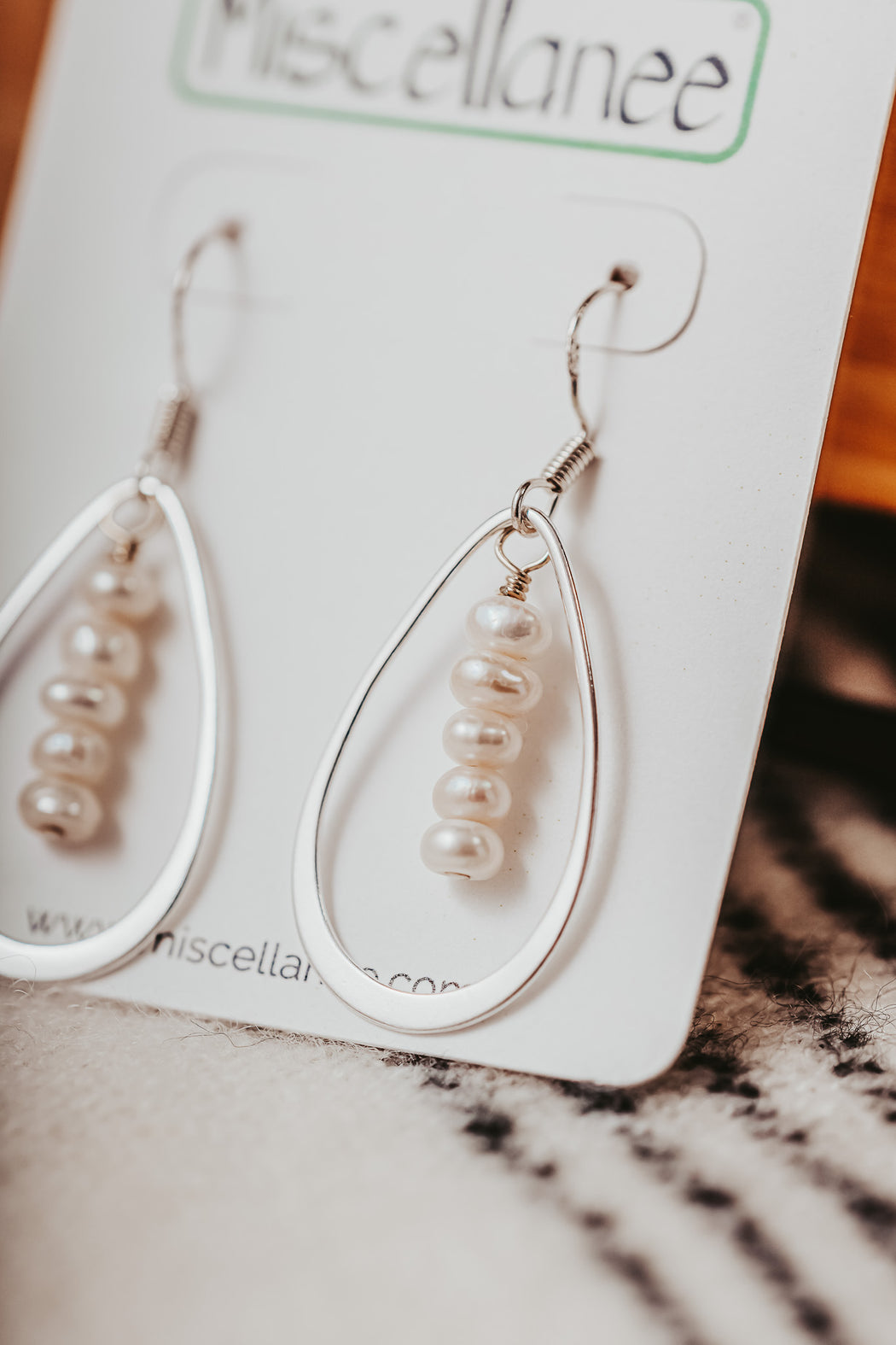 Sterling Silver Freshwater Pearl Hoop Earrings