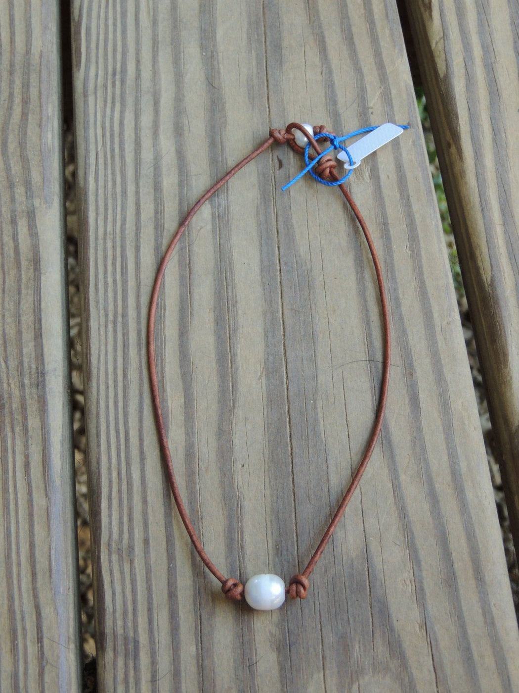 Freshwater Pearl Leather Necklace | Beach Necklace | Beach Lover Gift