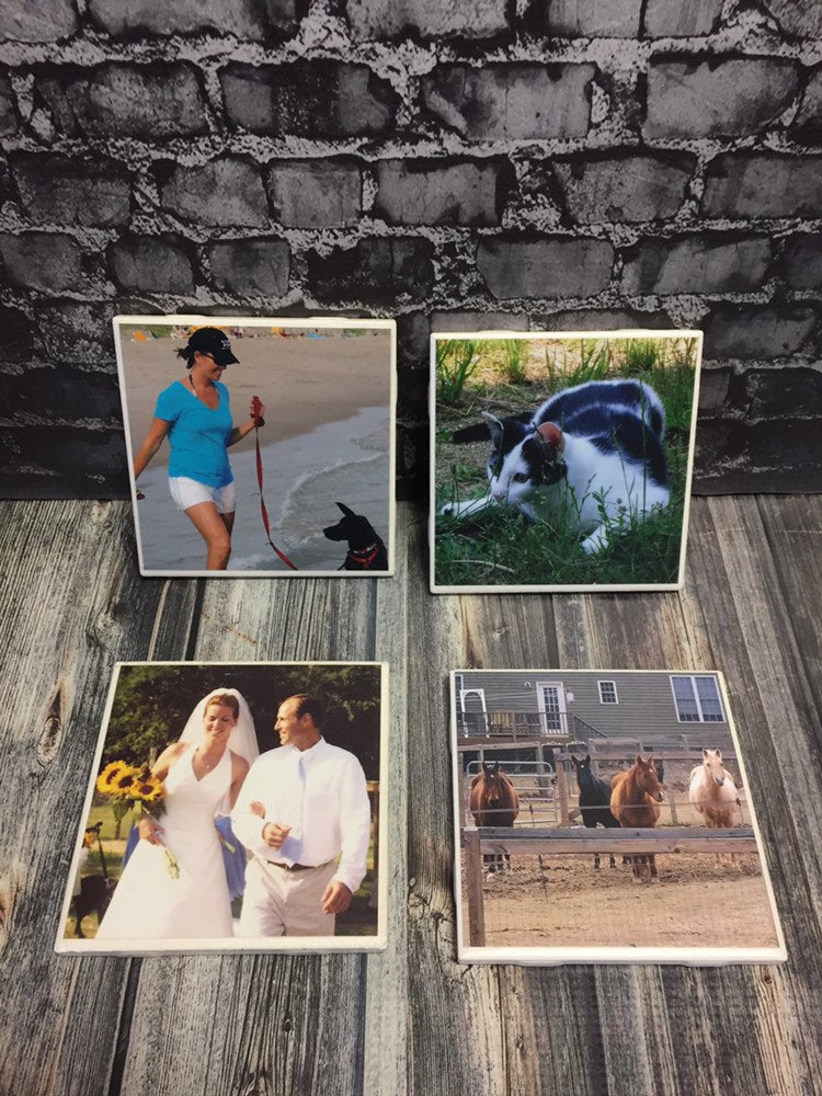 Custom Photo Drink Coasters | Personalized Birthday Gift