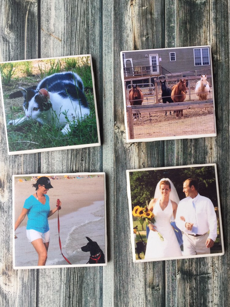 Custom Photo Drink Coasters | Personalized Birthday Gift