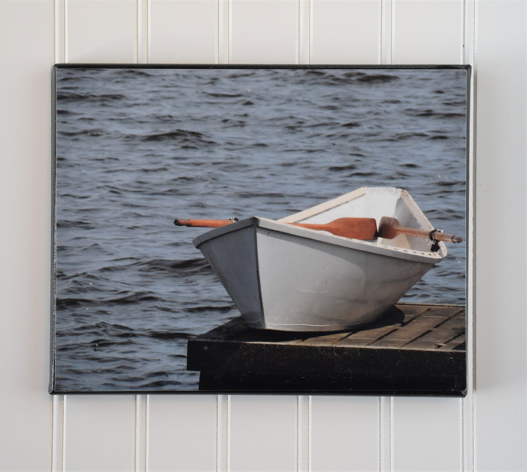 Row Boat on Dock Canvas Photo | Boat Lovers Gift