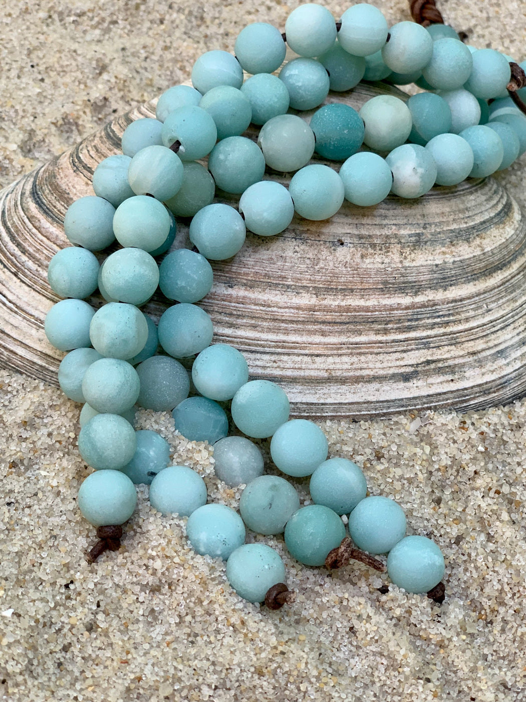 Womens Leather Anklet | Amazonite Anklet | Beach Anklet