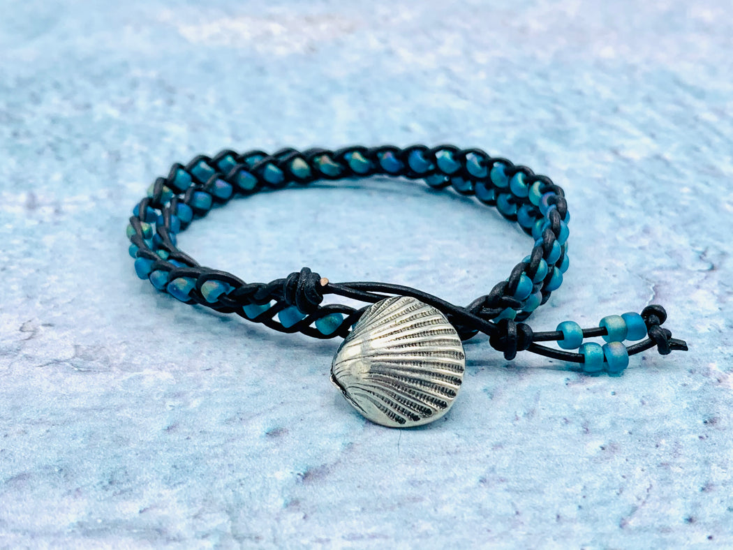 Leather Double Wrap Bracelet | Beachy Leather Bracelet