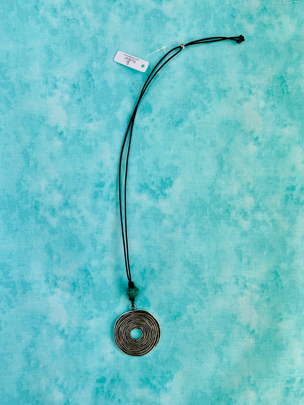 Spiral Pendant Adjustable Leather Necklace
