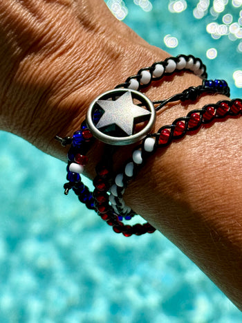 Americana Triple Wrap Bracelet / 4th of July Jewelry