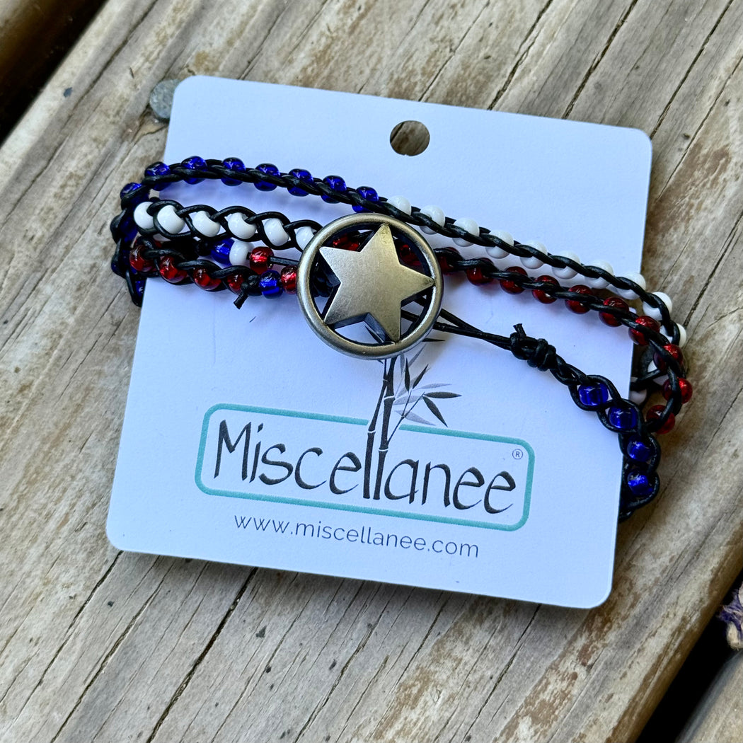Americana Triple Wrap Bracelet / 4th of July Jewelry