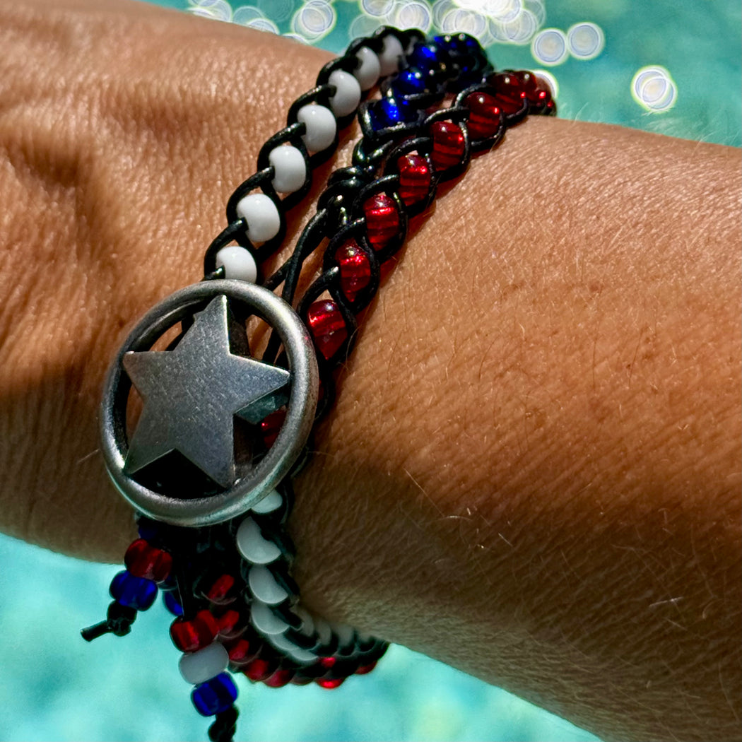 Americana Triple Wrap Bracelet / 4th of July Jewelry