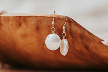 Freshwater Coin Pearl Earrings