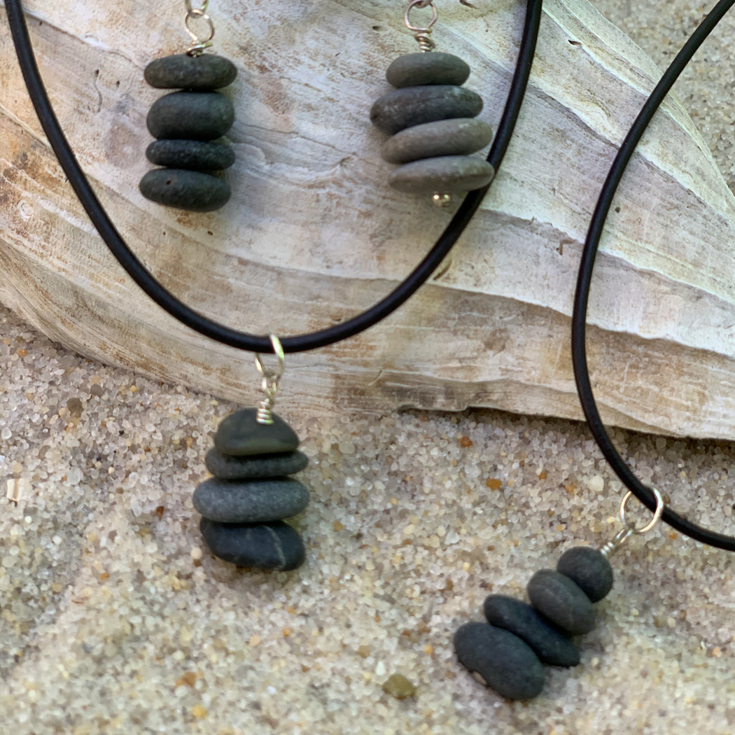 stacked stone necklace