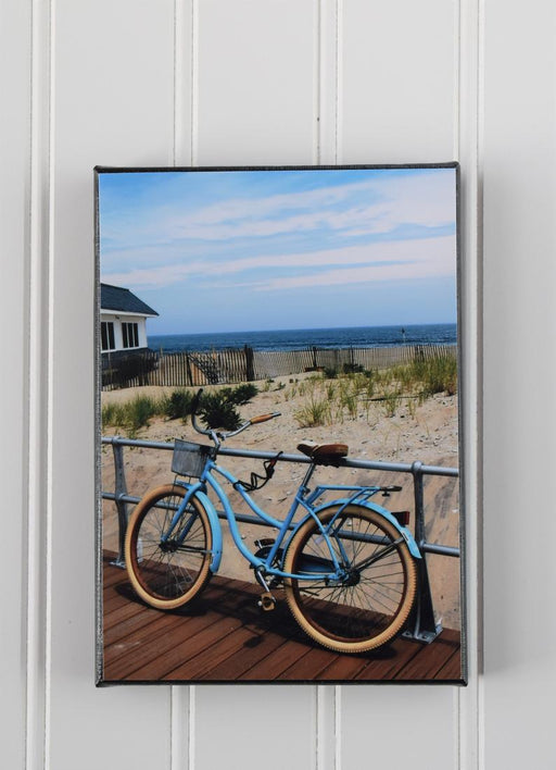 Blue Beach Bike on Ocean Grove NJ Boardwalk Canvas Photo | Beach Decor