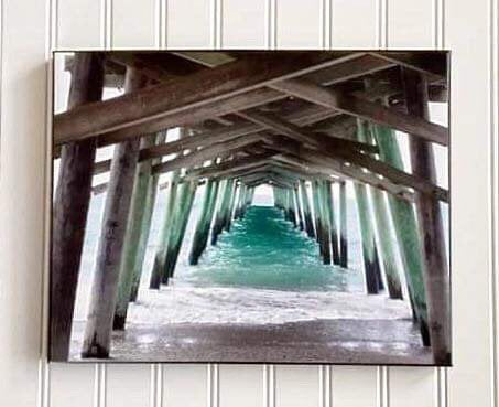 Canvas Photo of Bogue Inlet Pier in Emerald Isle, NC | Beach Lovers Gift