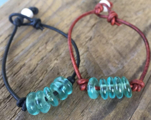leather disk bracelet