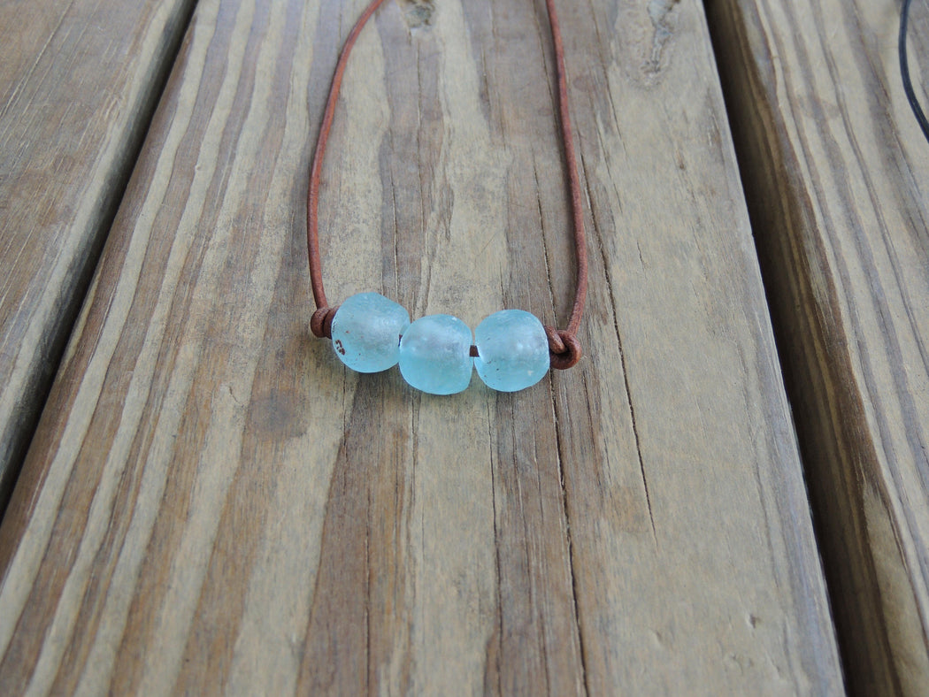 Leather Beach Necklace | Leather Boho Necklace | Beach Lovers Gift