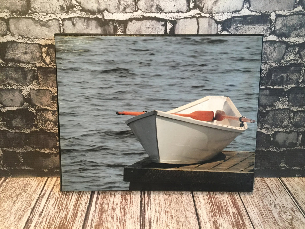 Row Boat on Dock Canvas Photo | Boat Lovers Gift