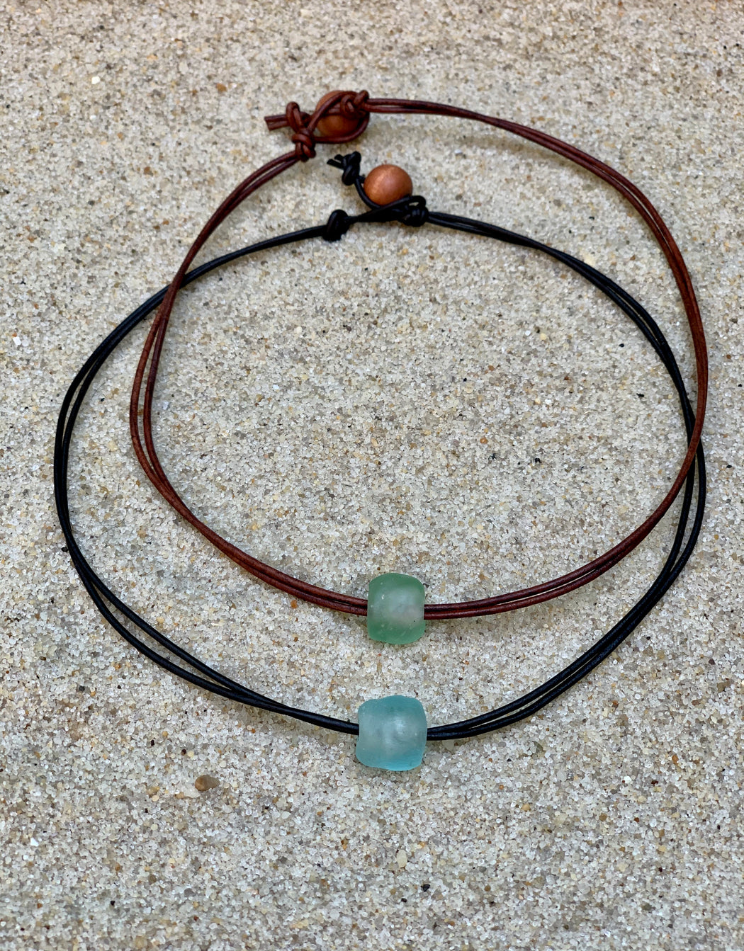 womens leather necklace with bead